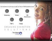 Interface used on the Touchpro Media touch screen kiosk
